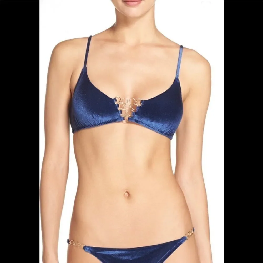 Trina Turk velvet bikini top. NWT